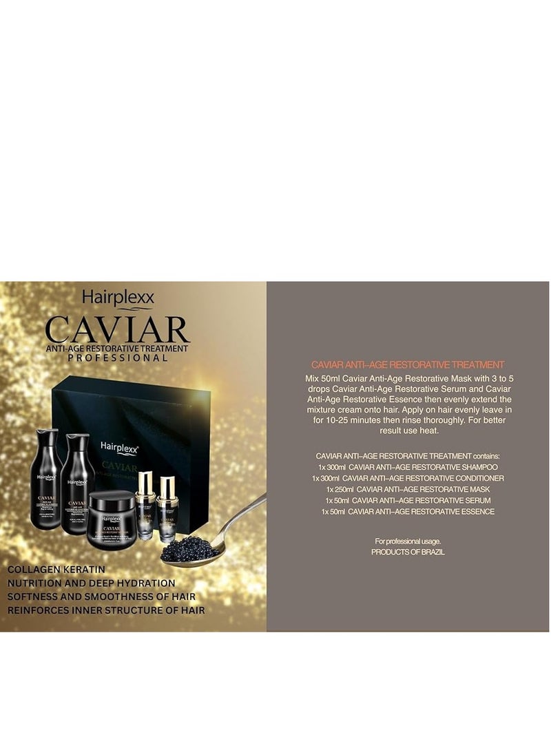 Hairplexx hairplexx caviar protects hair fiber It Consists Of Shampoo 300 ml Conditioner 300 ml Mask 250 ml Serum 50 ml Caviar Serum 50 ml  - Image 4