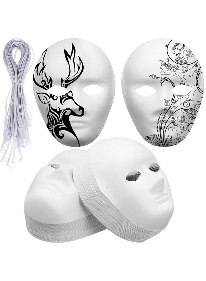 Yilloog 72 Pcs Paintable Paper Mask Blank Mask Paper Mache Mask Full Face Masquerade Mask White Diy Mask For Crafts Women Men Adults Holiday Art Crafts Party Favors, 6.8 X 8 Inches, 7.5 X 9.5 Inches - Image 1