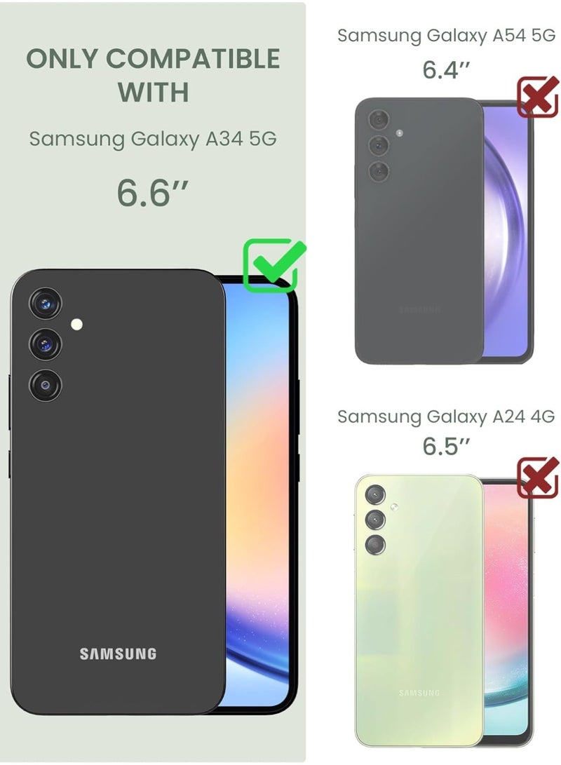 حومة غطاء حماية رفيع من السيليكون لهاتف سامسونج جالاكسي A34 5G، مقاوم للصدمات، بلمسة نهائية غير لامعة، لهاتف سامسونج جالاكسي A34 5G - Image 2