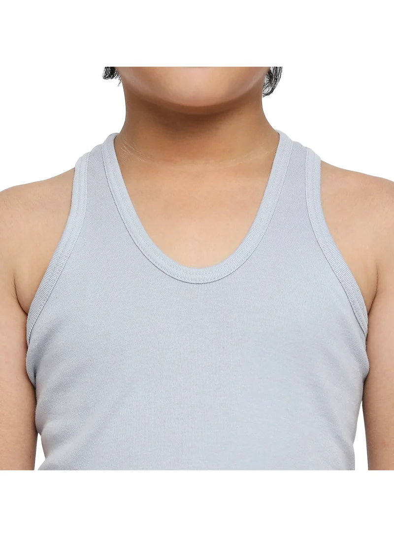 BYC BOY'S COTTON VEST (PACK OF 3) - LIGHT GREY