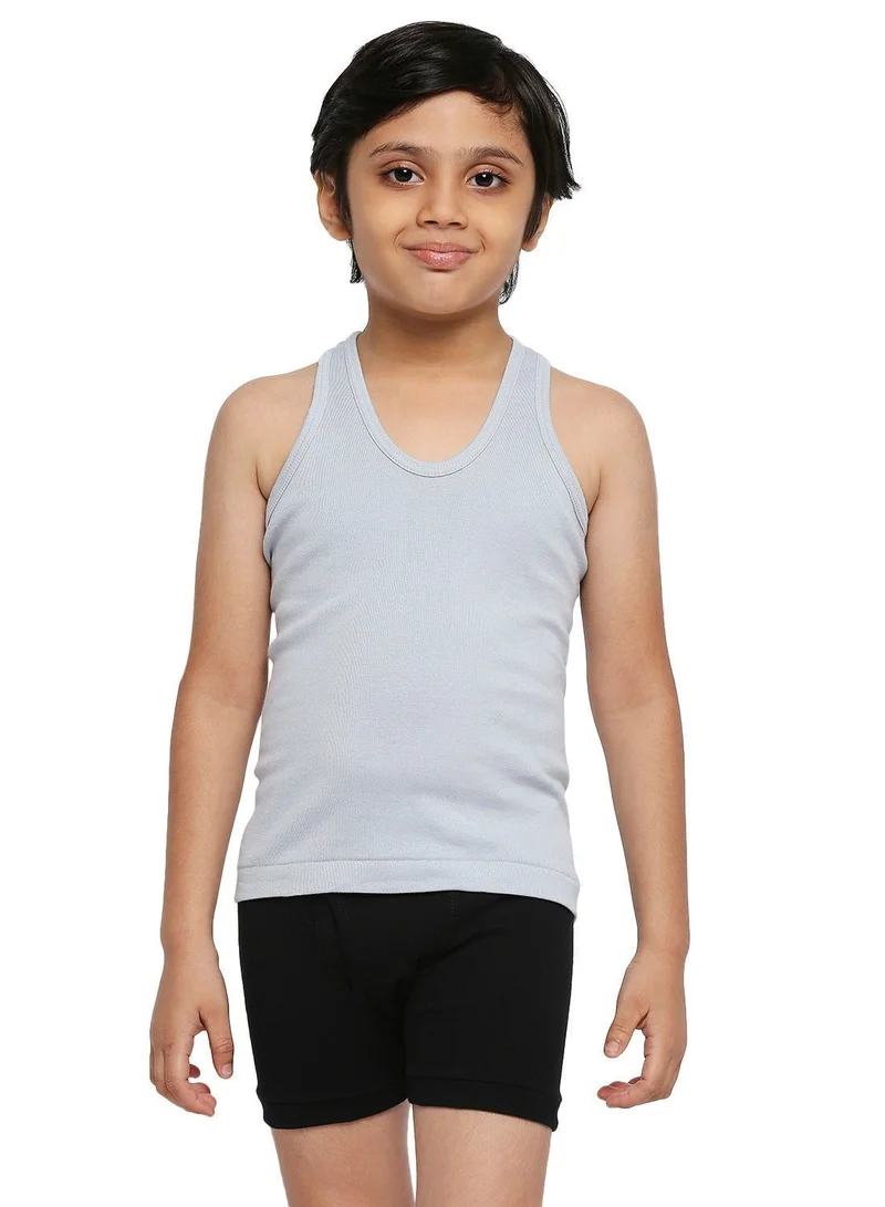 BYC BOY'S COTTON VEST (PACK OF 3) - LIGHT GREY