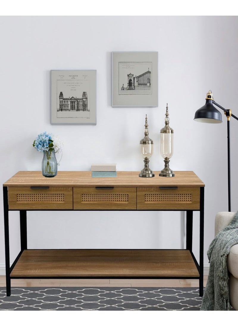 Living طاولة كنسولة للمدخل مع 3 أدراج 120*40*80 سم  - Image 1