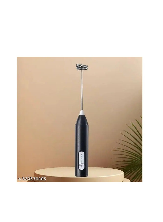 , Handheld Electric Rechargeable Stainless Steel Milk Frother for Whipping Cappuccino, Hot Chocolate, Milkshakes - 012 - Image 2