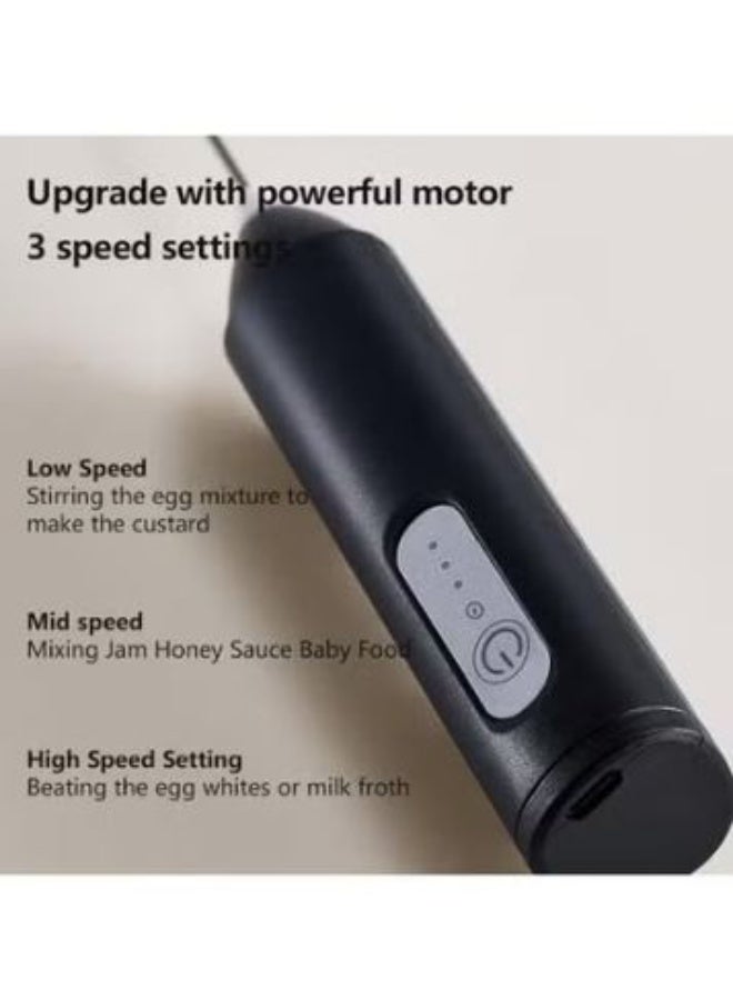 , Handheld Electric Rechargeable Stainless Steel Milk Frother for Whipping Cappuccino, Hot Chocolate, Milkshakes - 012 - Image 4