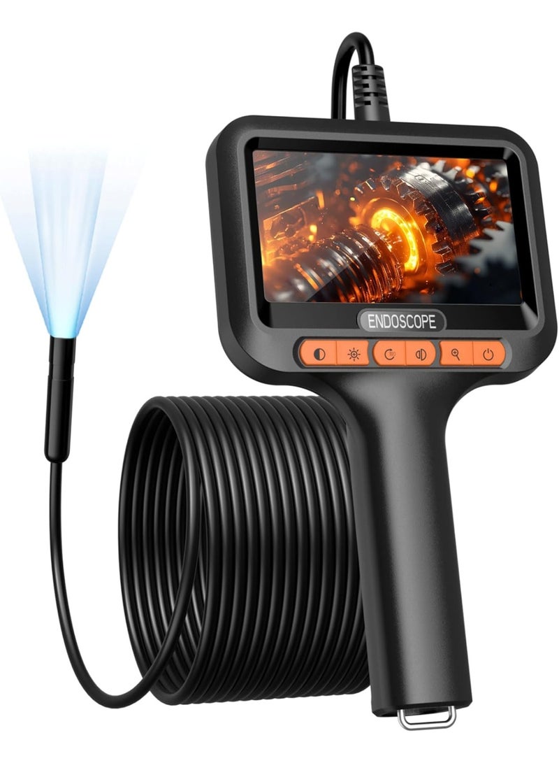 BlueFire 10M Industrial Endoscope Camera with 4.3” IPS HD Screen, 1920P Ultra-Clear Inspection Camera with 8 LED Lights, IP67 Waterproof 8mm Tube, 2600mAh Rechargeable Battery – Flexible Snake Camera for Automotive, Pipe, Wall, and Machinery Inspection | Portable Handheld Borescope for Professional & Home Use | 3-Mode Image Filter, High-Definition Sensor & Long Cable for Deep Reach | Durable, Ergonomic, and Easy-to-Use Endoscope with Real-Time Video Display - Image 1