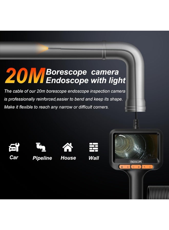 BlueFire 10M Industrial Endoscope Camera with 4.3” IPS HD Screen, 1920P Ultra-Clear Inspection Camera with 8 LED Lights, IP67 Waterproof 8mm Tube, 2600mAh Rechargeable Battery – Flexible Snake Camera for Automotive, Pipe, Wall, and Machinery Inspection | Portable Handheld Borescope for Professional & Home Use | 3-Mode Image Filter, High-Definition Sensor & Long Cable for Deep Reach | Durable, Ergonomic, and Easy-to-Use Endoscope with Real-Time Video Display - Image 2