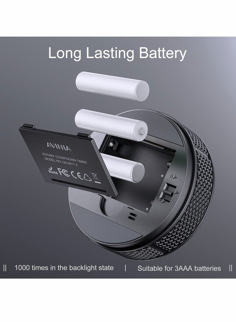 مؤقتات مطبخ رقمية، مؤقتات بصرية شاشة LED كبيرة عرض مغناطيسي عد تنازلي عد تصاعدي لفصول الطبخ اللياقة البدنية الخبز الدراسة التدريس، سهل للأطفال وكبار السن (أسود) - Image 4