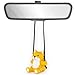 VIPbuy Handmade Wooden Swinging Cat Car Hanging Ornament Cute Hand Carved Painted Wood Cat Figurine Car Mirror Hanging Accessories Decor Gifts - Image 2