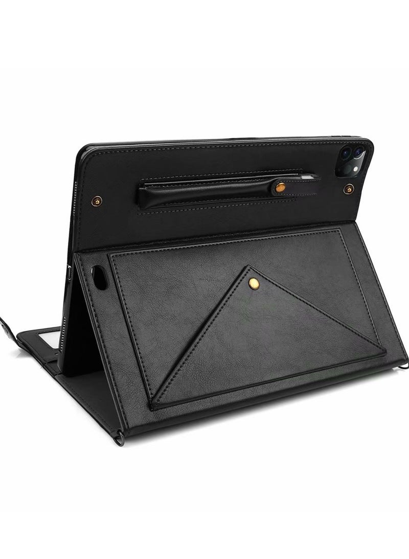 iPad Pro 11 Case with Shoulder Strap and Hand Band, PU Leather Shoulder Bag Envelope Wallet Cover with Card Holder Cash Pocket Pencil Holder for iPad Pro 11  - Image 5