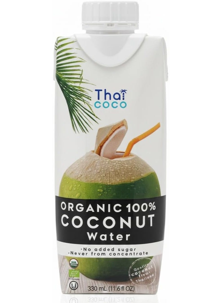 Thai Coco Organic Coconut Water 100% Natural 330mL - Image 1