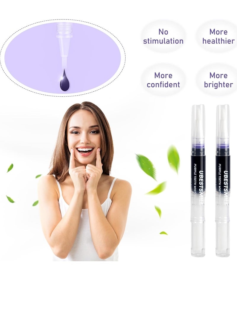 UBESTSMILE 3 Pcs Purple Teeth Whitening Pen Purple Toothpaste for Teeth Whitening V34 Color Corrector Toothpaste Purple Toothpaste Whitening Teeth Whitening Kit for Sensitive Teeth with Pap  - Image 3