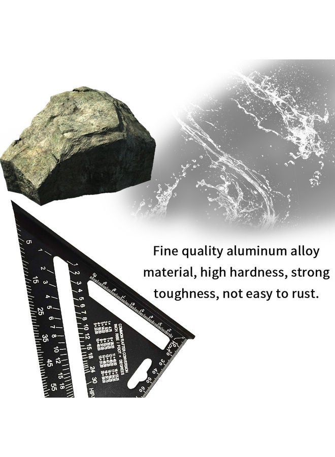 مسطرة مثلثة الشكل من سبيكة الألومنيوم أسود - Image 2