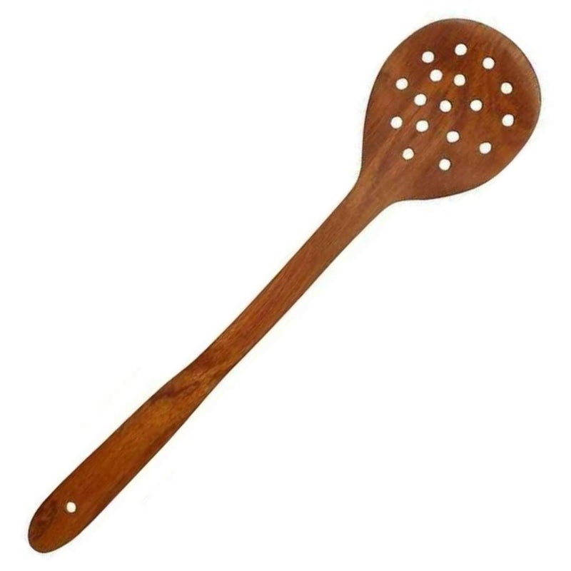 PGD Rosewood Wooden Skimmer ladle 15 inch for Frying 2 Pieces - Image 2