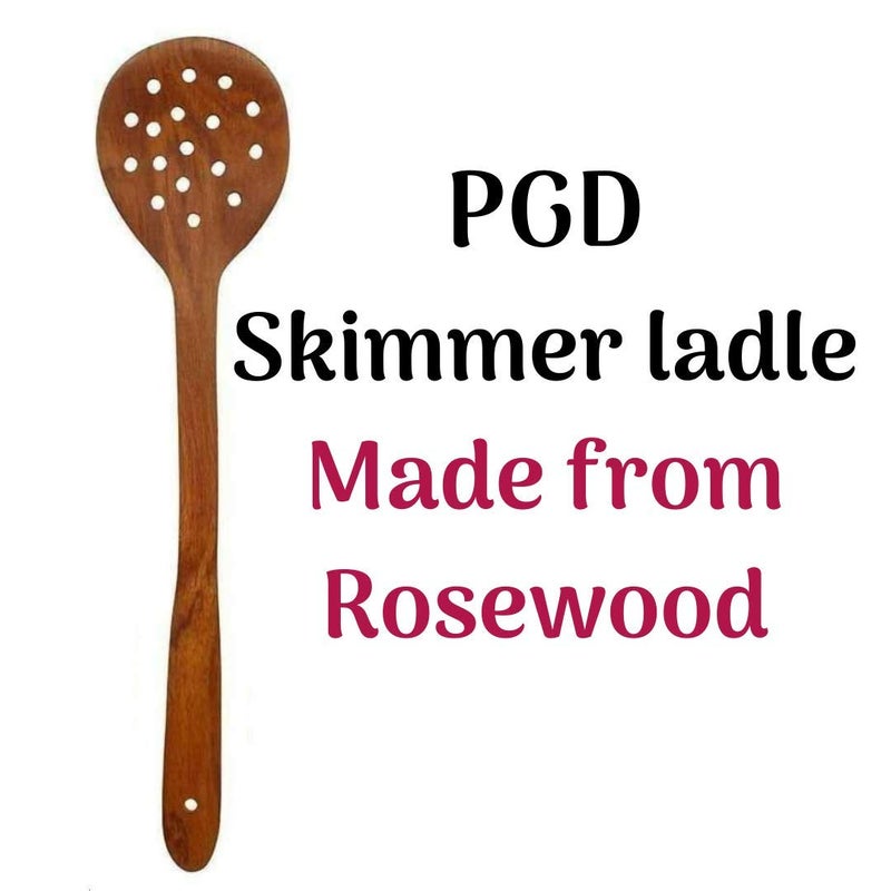 PGD Rosewood Wooden Skimmer ladle 15 inch for Frying 2 Pieces - Image 4