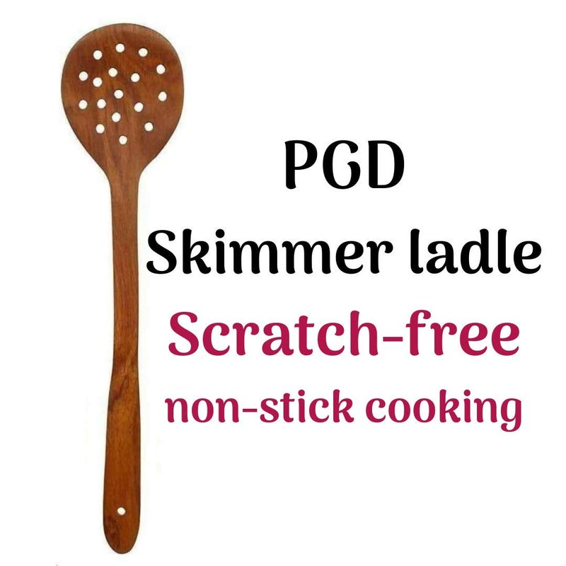 PGD Rosewood Wooden Skimmer ladle 15 inch for Frying 2 Pieces - Image 5
