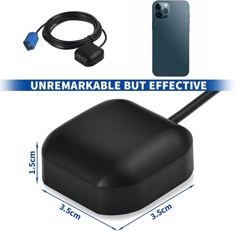 BINGFU Vehicle Waterproof Active GPS Navigation Antenna Fakra C Blue GPS Antenna Compatible with Car Truck SUV Head Unit - Image 2