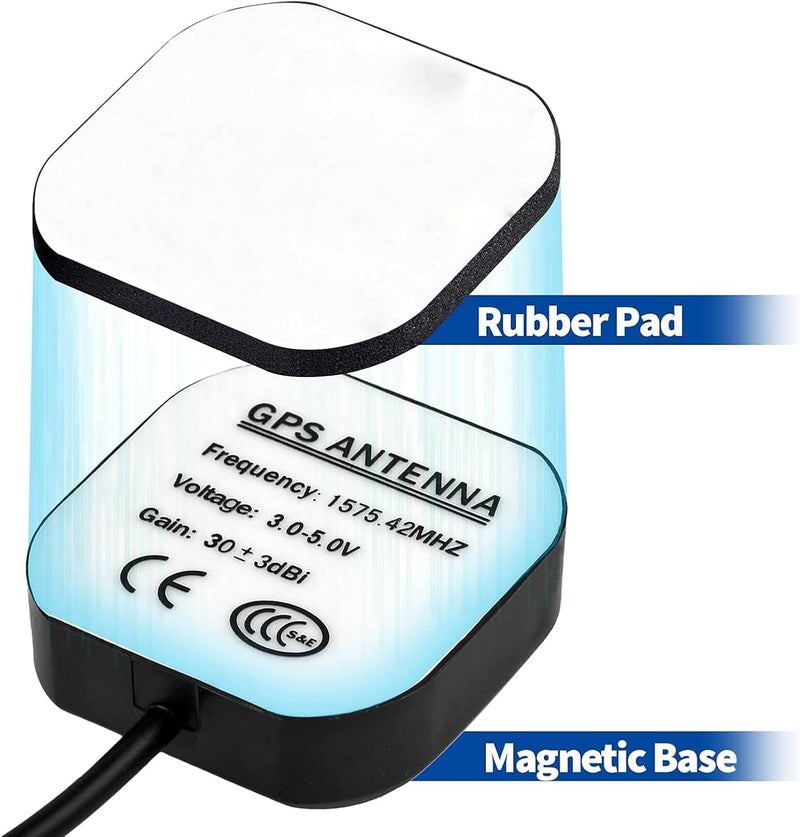 BINGFU Vehicle Waterproof Active GPS Navigation Antenna Fakra C Blue GPS Antenna Compatible with Car Truck SUV Head Unit - Image 5