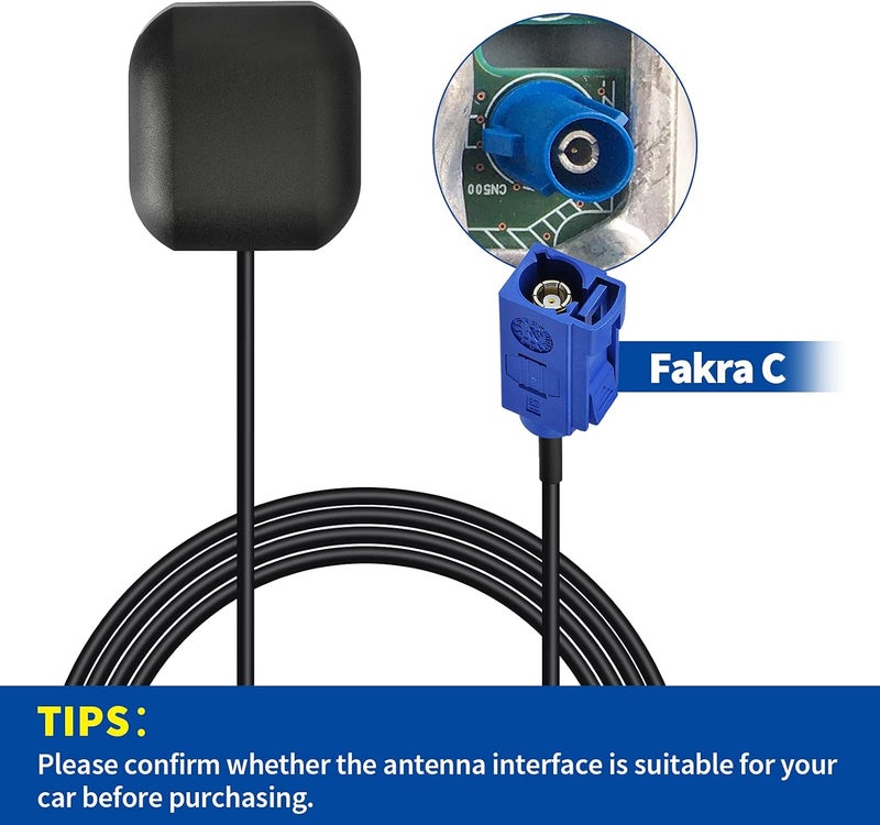 BINGFU Vehicle Waterproof Active GPS Navigation Antenna Fakra C Blue GPS Antenna Compatible with Car Truck SUV Head Unit - Image 3