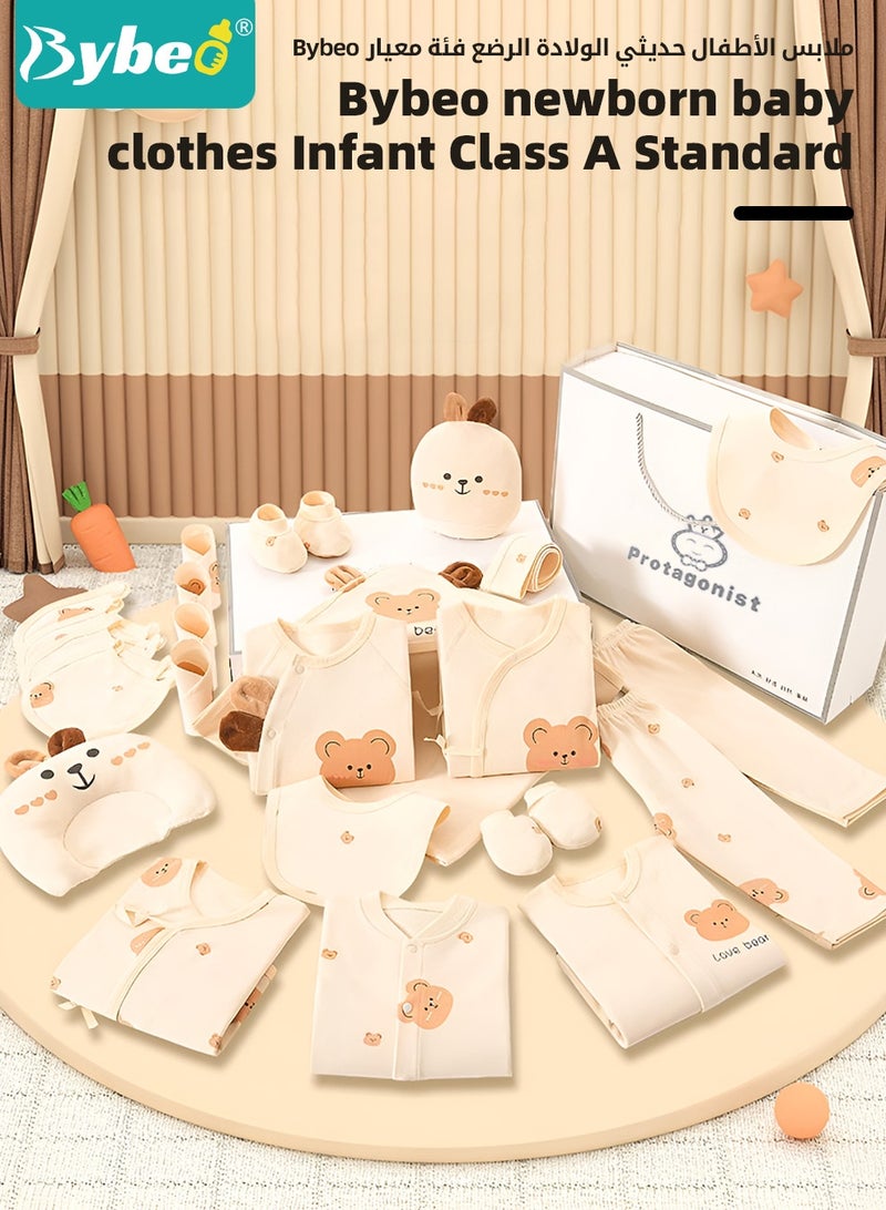 Bybeo 26PCS Newborn Baby Gift Set, Newborn Layette Gift Set for Boys and Girls, Babies Essential Clothes Accessories with Baby Blanket, 100% Premium Cotton, for Spring Summer Autumn Winter - Image 3