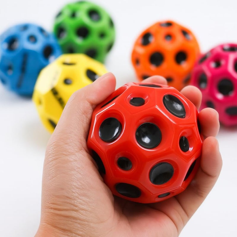 DMDENT Rubber Moon Bouncy Coral Kickball Anti Stress Ball Super High Bouncing Ball, Super Hot Moon and Space Balls for Kids and Adults,Improve Hand-Eye Coordination Bubble (Pack of 5) - Image 1