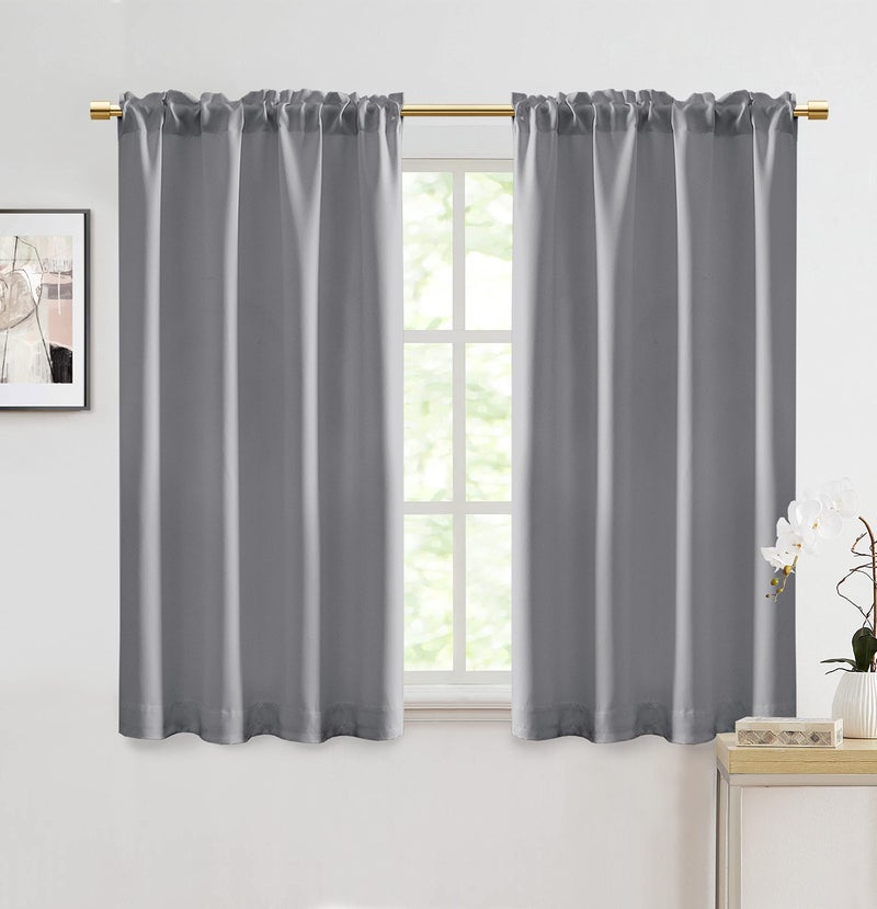 PANELSBURG Room Darkening Curtains for BedroomBlackout Thermal Insulated Curtain Panels with Rod PocketLight Grey52 by 48 Inch Length