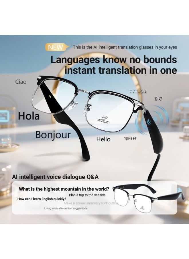 Generic Ai Translation Bluetooth Glasses Multi-Language Real-Time Translation Glasses Listen To Music And Make Calls Smart Uv-Proof Sunglasses  - Image 4