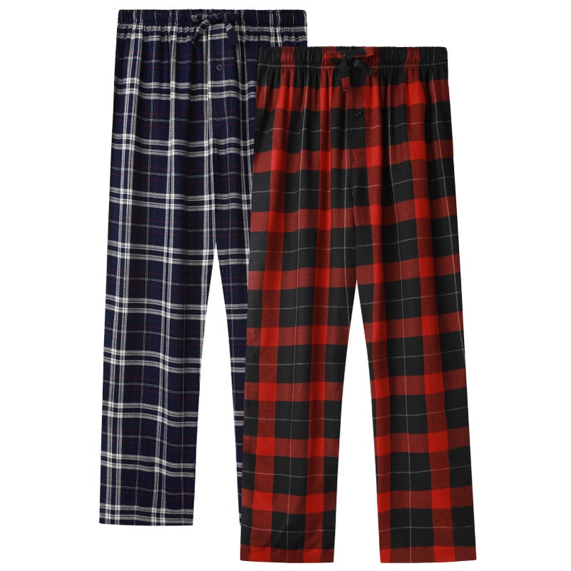 BAMBOO COOL Men's Pajama Bottoms Plaid Pajamas Pants for Men Soft Long Lounge Woven Pj Sleep Pant with Pockets - Image 1