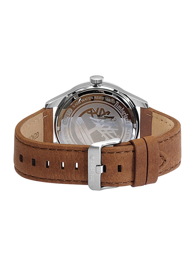 Timberland Men Marmont Men's Grey Dial Tan Leather Strap Analog Watch 5ATM - Image 3
