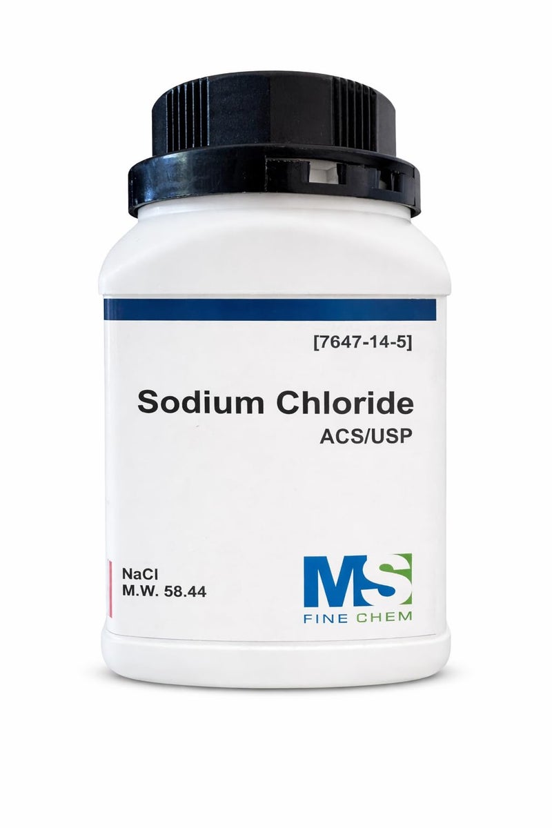 MS Finechem Sodium Chloride ACS Grade – 99% High Purity Crystals, 500 Grams (1.1 lb) - Image 1
