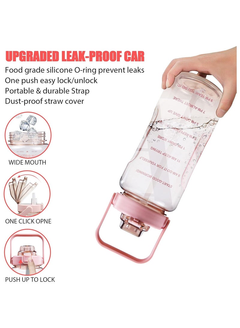Arabest Half Gallon Water Bottle with Sleeve, 64OZ Motivational Water Bottle with Straw & Time Marker, BPA Free Leakproof Gym for Sport Workout  - Image 3