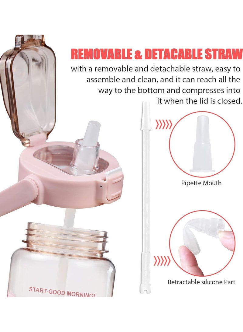 Arabest Half Gallon Water Bottle with Sleeve, 64OZ Motivational Water Bottle with Straw & Time Marker, BPA Free Leakproof Gym for Sport Workout  - Image 4
