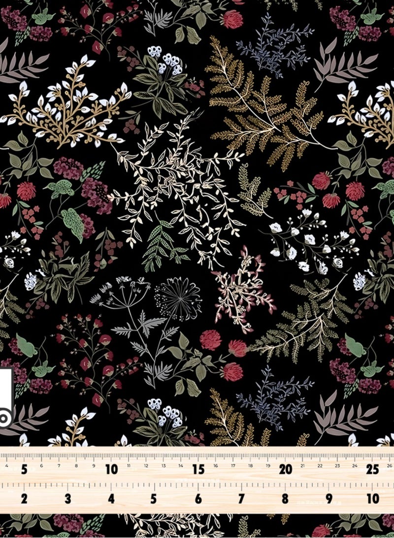 فيلاتو Ø¬Ù„Ø§Ø¨ÙŠØ© Ù…Ø®ÙˆÙŠØ± Ù…Ù† Ù‚Ù…Ø§Ø´ Ø­Ø±ÙŠØ± Ø§Ù„Ù„ÙŠÙ„ Ø¹Ø±Ø§Ù…Ù†ÙŠ Ø¨Ø§Ù„ÙŠØ§Ø±Ø¯Ø© Ø¨Ù†Ù‚Ø´Ø© Ø²Ù‡ÙˆØ± Ø°Ù‡Ø¨ÙŠØ© Ø³ÙˆØ¯Ø§Ø¡ØŒ Ø¹Ø±Ø¶ 58 Ø¨ÙˆØµØ© - Image 4