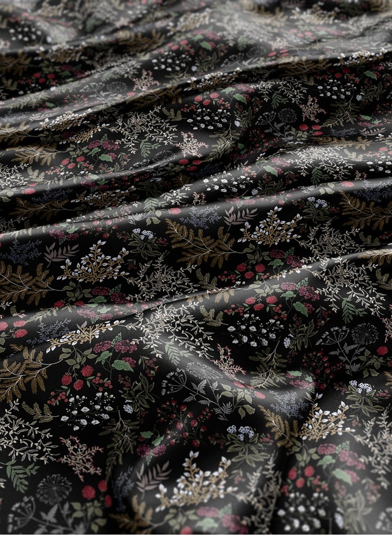 فيلاتو Ø¬Ù„Ø§Ø¨ÙŠØ© Ù…Ø®ÙˆÙŠØ± Ù…Ù† Ù‚Ù…Ø§Ø´ Ø­Ø±ÙŠØ± Ø§Ù„Ù„ÙŠÙ„ Ø¹Ø±Ø§Ù…Ù†ÙŠ Ø¨Ø§Ù„ÙŠØ§Ø±Ø¯Ø© Ø¨Ù†Ù‚Ø´Ø© Ø²Ù‡ÙˆØ± Ø°Ù‡Ø¨ÙŠØ© Ø³ÙˆØ¯Ø§Ø¡ØŒ Ø¹Ø±Ø¶ 58 Ø¨ÙˆØµØ© - Image 3