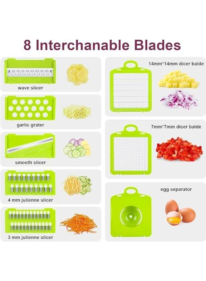 SKY-TOUCH Vegetable Chopper: Multifunctional All In One Food Slicer Dicer Cutter With Draining Basket Grater With Container Compact Kitchen Gadgets Sets For Cooking - Image 2