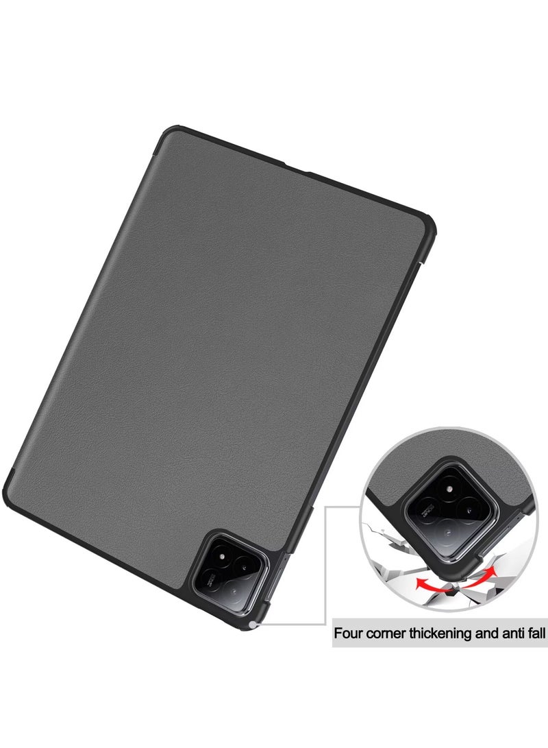 يوارب كينج Xiaomi Pad 7 / Pad 7 Pro / Xiaomi Pad 8 / Pad 8 Pro السقالات الصلبة فائقة النحافة الذكية ، الاستيقاظ التلقائي / النوم الرمادي - Image 5
