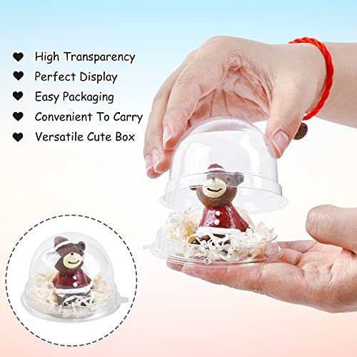 TOFLEN 100Pcs Mini Cake Containers with Clear Dome Lids for Mini Desserts Cupcake, Cheesecake, Cocoa Bomb, Strawberry, Mooncake - Image 3