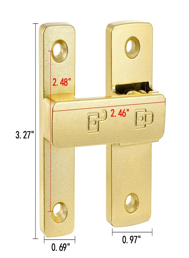 INIRET 2 Packs Gold Barn Door Latches,180 Degree Gate Lock,Flip Gate Latches Hardware,Zinc Alloy Door Lock Latch,Door Security Sliding Door Latch Lock for Cabinets,Bathroom, Barn & Garden - Image 2