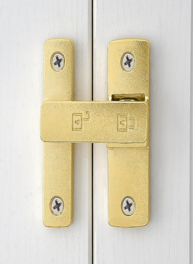 INIRET 2 Packs Gold Barn Door Latches,180 Degree Gate Lock,Flip Gate Latches Hardware,Zinc Alloy Door Lock Latch,Door Security Sliding Door Latch Lock for Cabinets,Bathroom, Barn & Garden - Image 4