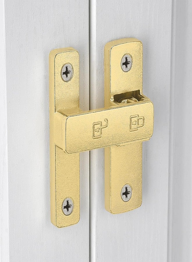 INIRET 2 Packs Gold Barn Door Latches,180 Degree Gate Lock,Flip Gate Latches Hardware,Zinc Alloy Door Lock Latch,Door Security Sliding Door Latch Lock for Cabinets,Bathroom, Barn & Garden - Image 3