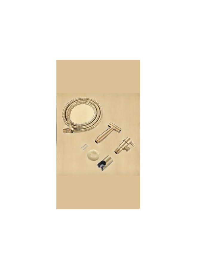 The Bros Antique Brushed Gold Bathroom Shower Head Kit - Stainless Steel Faucet with Handheld Bidet Sprayer for Elegant Toilet Upgrade - Image 5