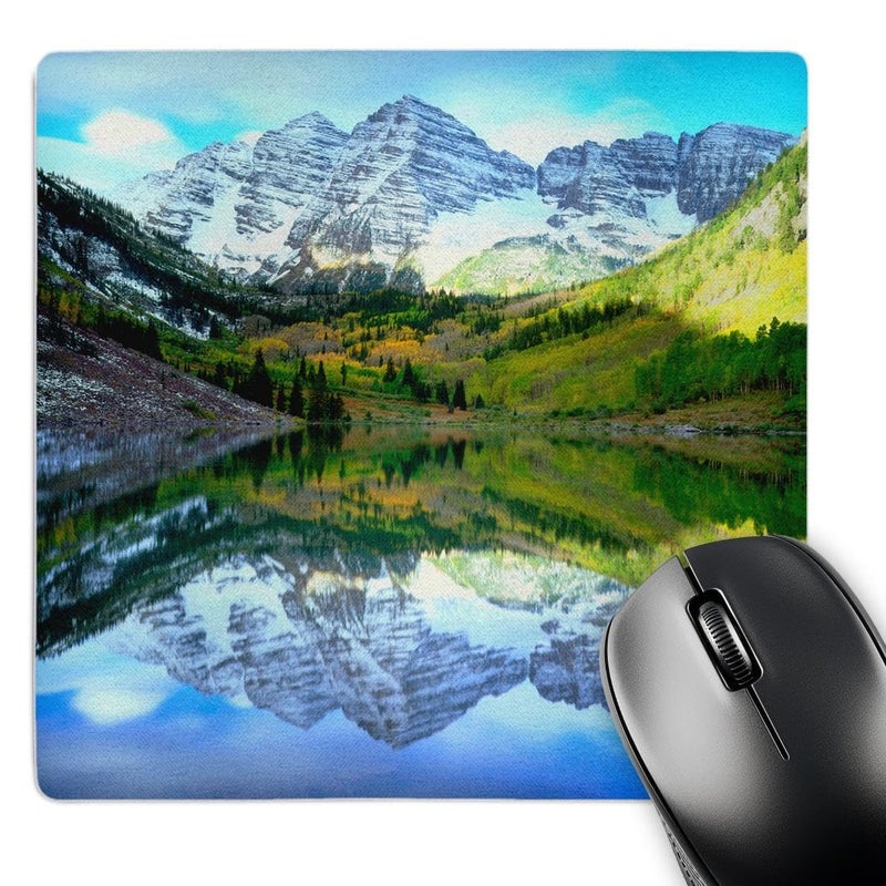 3DROSE USA Colorado Rocky Mountains Maroon Bells reflect in Maroon Lake Mouse Pad 8 by 8 inches mp_207843_1 - Image 2