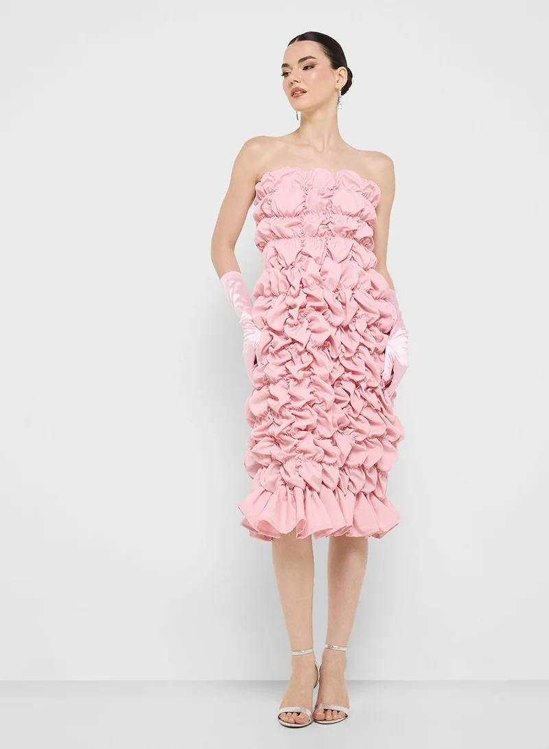 Ginger Boutique  Strapless Ruffle Dress for Women | Best Price UAE