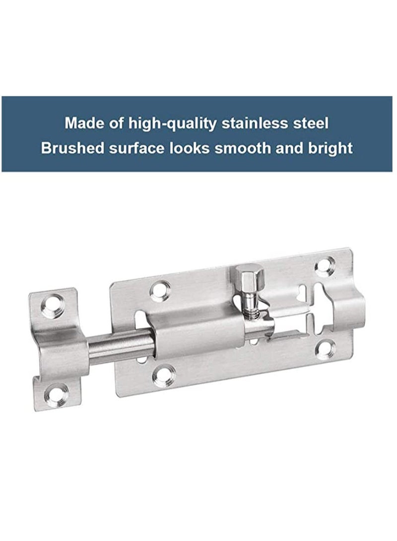 كابتن تيك 2 Pack Door Security Slide Latch Lock, Keyless Entry Door Lock, Thickened Stainless Steel Sliding Door Lock, Easy to Install Gate, Slide Latch Lock with Screws - Image 5