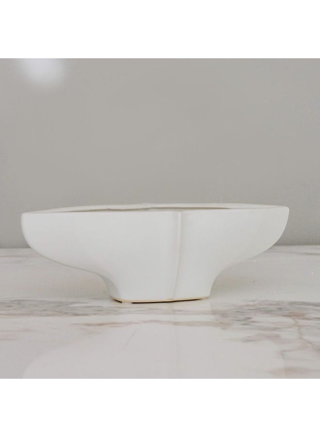 DANUBE HOME Zenith Ceramic Bowl For Cereal Sala  Pasta Soup Dessert Serving of Rice Dishwasher And Microwave Safe For Breakfast Lunch and Dinner White 33.5X9.5X10.5Cm  - Image 2