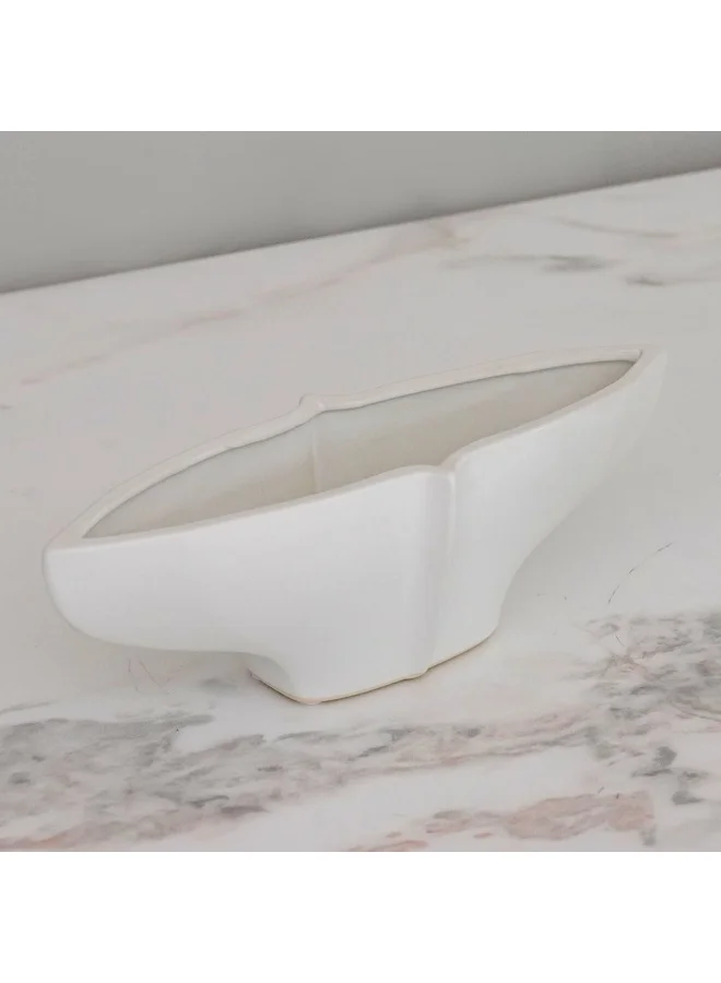 DANUBE HOME Zenith Ceramic Bowl For Cereal Sala  Pasta Soup Dessert Serving of Rice Dishwasher And Microwave Safe For Breakfast Lunch and Dinner White 33.5X9.5X10.5Cm