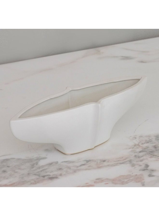 DANUBE HOME Zenith Ceramic Bowl For Cereal Sala  Pasta Soup Dessert Serving of Rice Dishwasher And Microwave Safe For Breakfast Lunch and Dinner White 33.5X9.5X10.5Cm  - Image 3