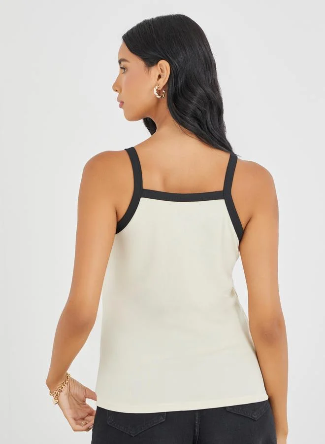 Take Two Take Two Contrast Trim Color Basic Cami