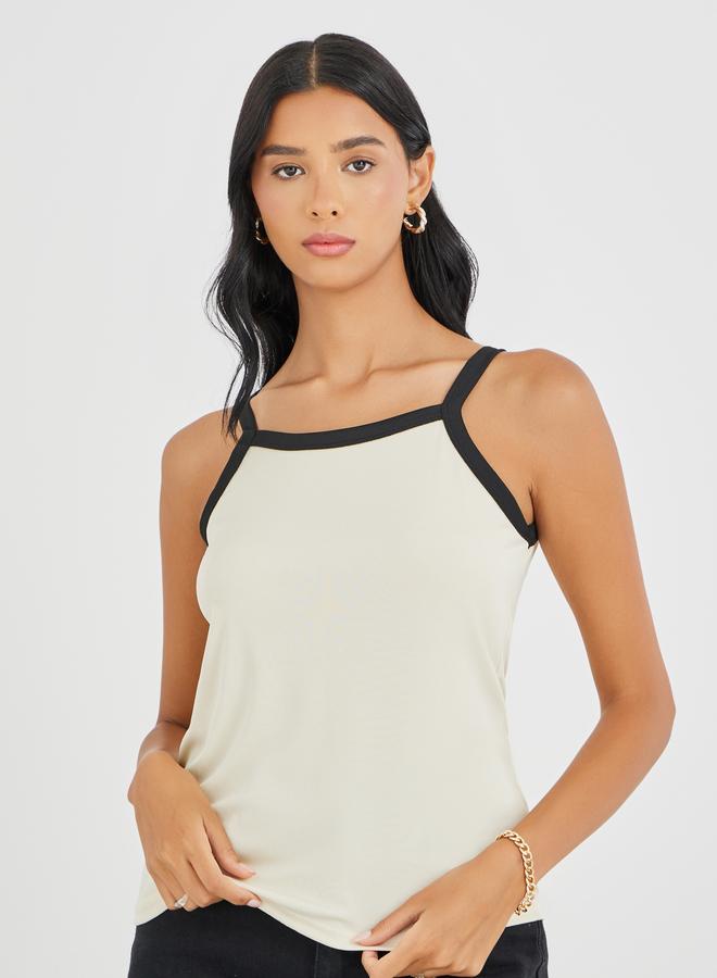 Take Two Contrast Trim Color Basic Cami - Image 3