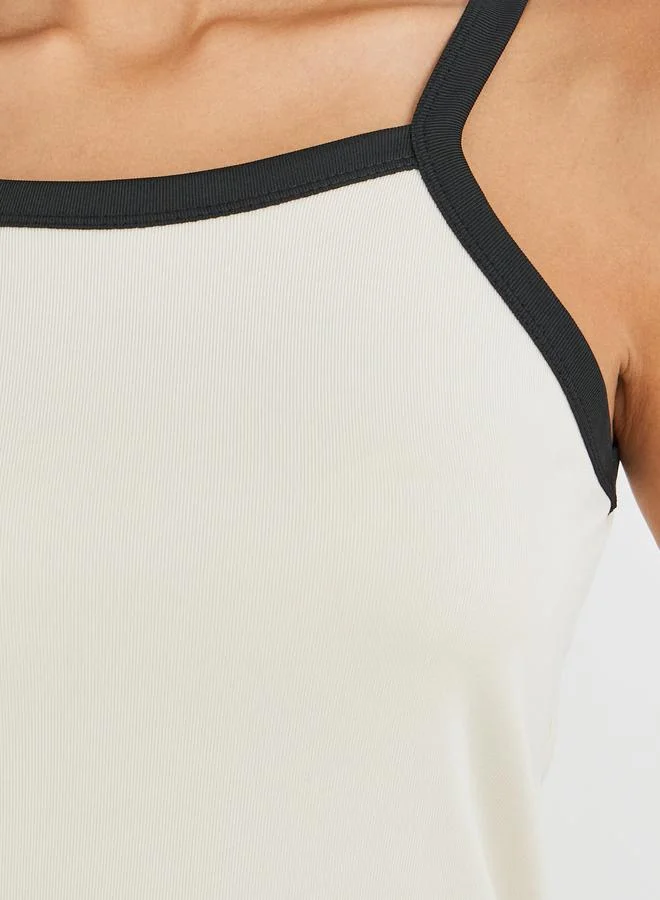 Take Two Take Two Contrast Trim Color Basic Cami