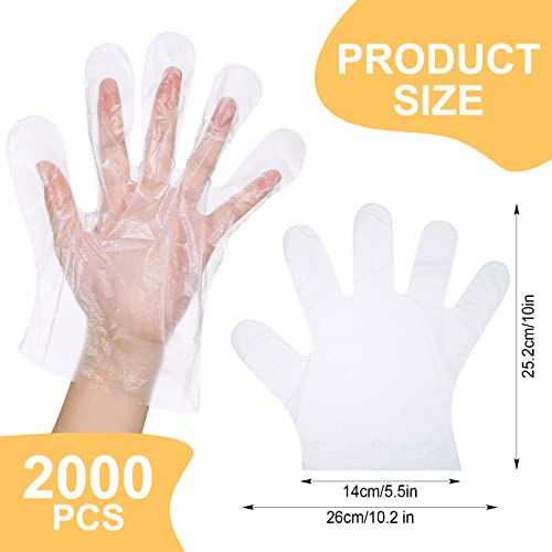 Hoolerry 2000 Pcs Disposable Plastic Gloves for Cooking Food Prep Clear Service Safe Kitchen Gloves for Food Handling Household Cleaning Party Celebration One Size Fits Most - Image 3